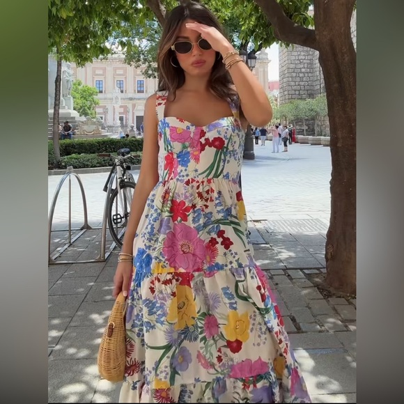 Zara FLORAL PRINT DRESS - Picture 16 of 16